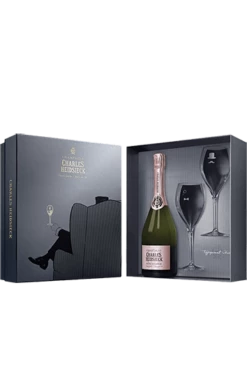 Charles Heidsieck : Coffret Rosé Réserve + 2 Flûtes Flasche In Der Kassette (75cl)
