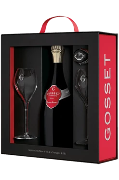 Gosset : Coffret Grande Réserve 2 Flûtes Et 1 Bouchon Flasche In Der Kassette (75cl)