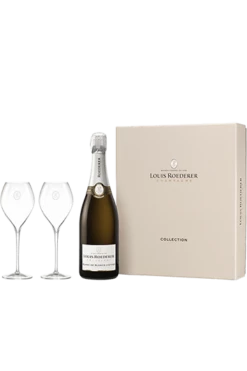 Louis Roederer : Coffret Blanc De Blancs Et 2 Flûtes 2015 Flasche In Der Kassette (75cl)