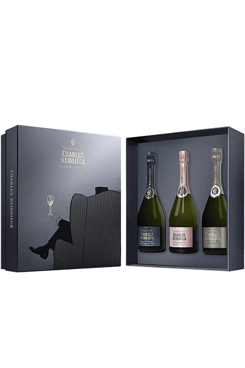 Charles Heidsieck : Coffret Armchair Brut Réserve + Rosé Réserve + Blanc De Blancs 3 1/2 Flaschen In Der Kassette (37,5cl) 3 Charles Heidsieck : Coffret Armchair Brut Réserve + Rosé Réserve + Blanc De Blancs 3 1/2 Flaschen In Der Kassette (37,5cl)